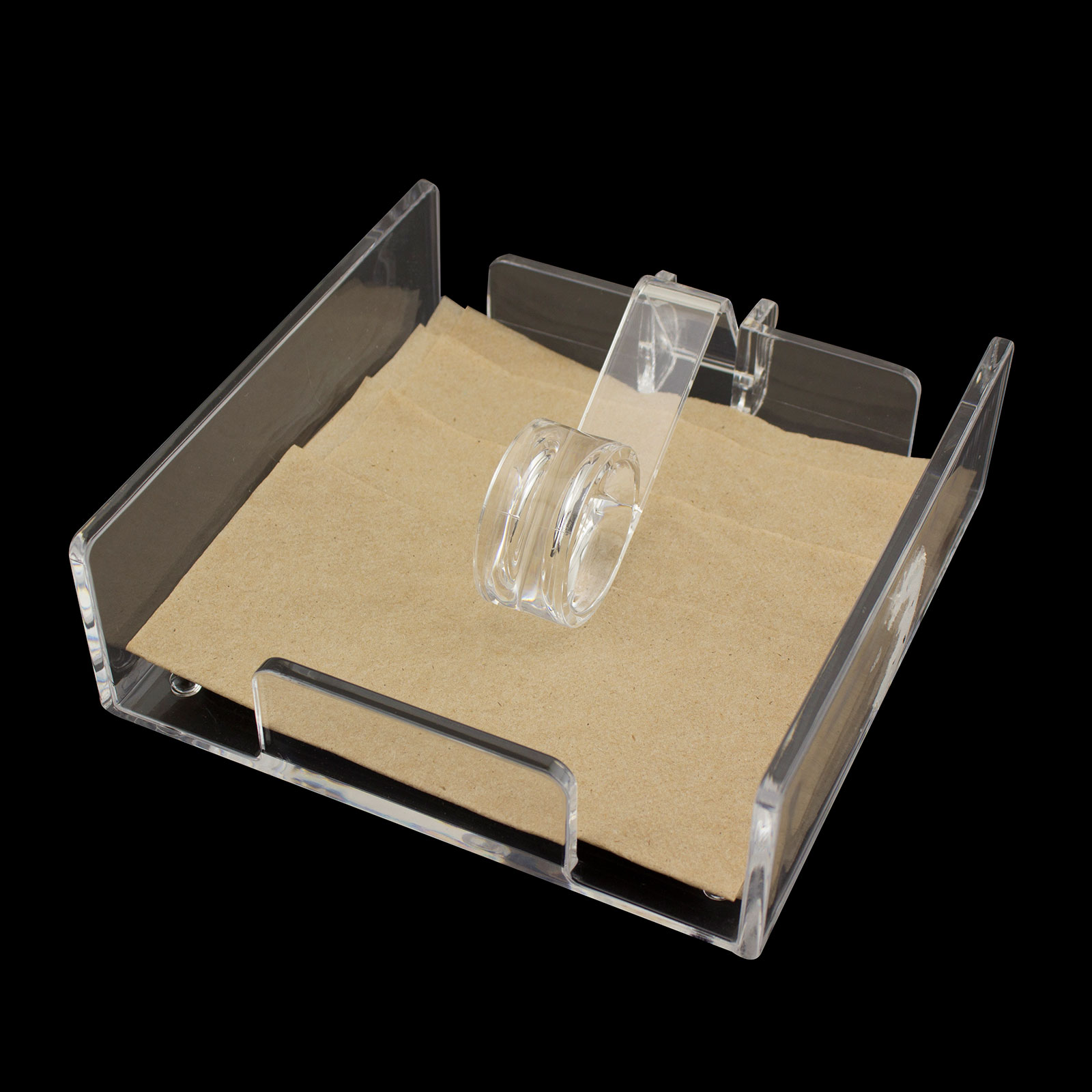 Clear Acrylic Cocktail Napkin Holder Roller Style Kitchen Tabletop