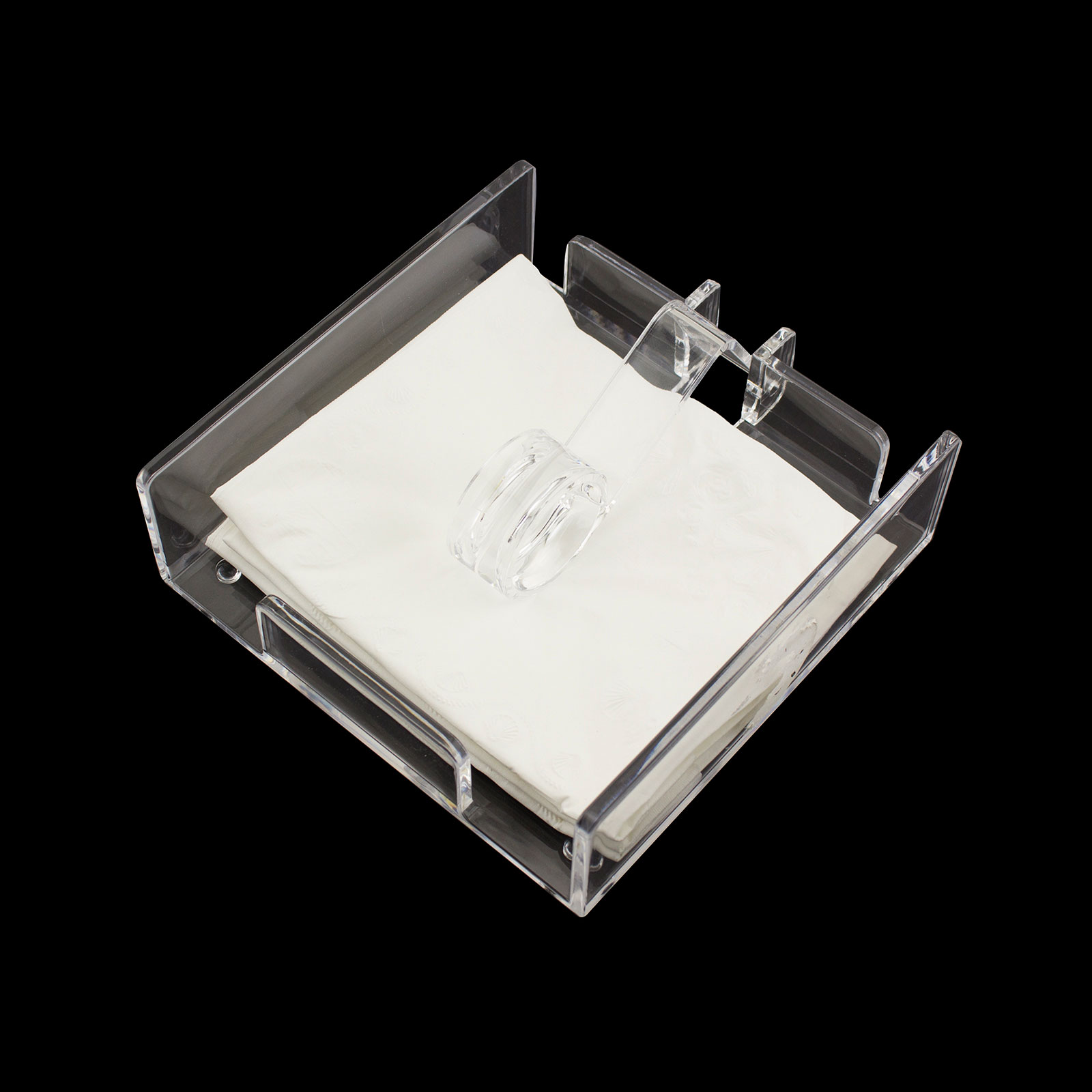 Clear Acrylic Cocktail Napkin Holder Roller Style Kitchen Tabletop
