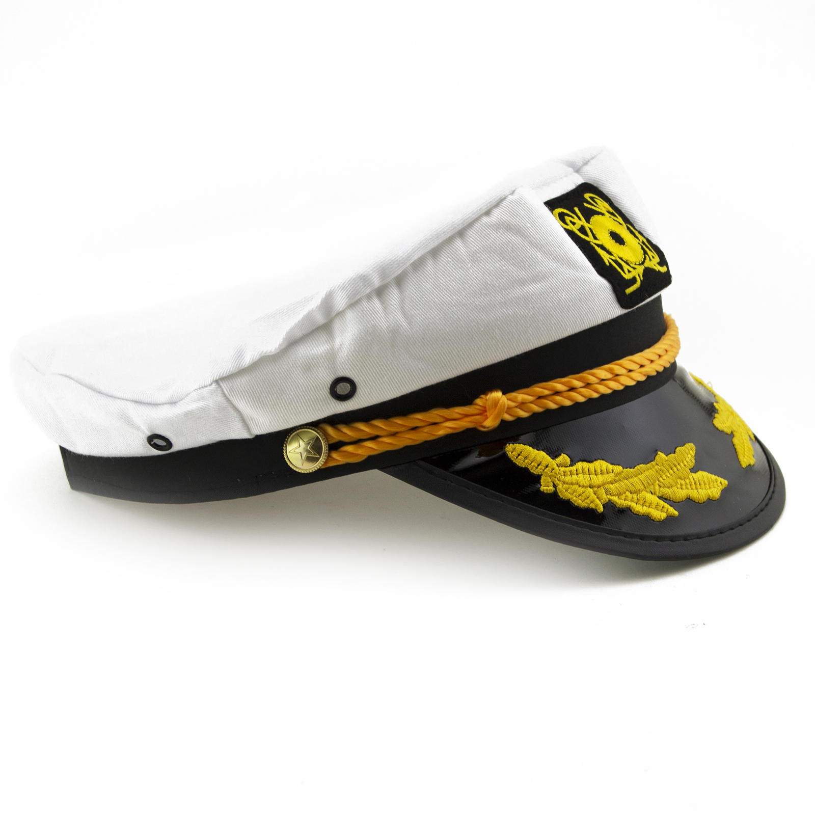 White Captain Sailor Yacht Snapback Navy Marine Hat Boat Halloween Costume LOT